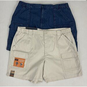 Savane Outdoor Khakis Hiking Short Men's 42 Light Wash Denim Cargo Lot of 2